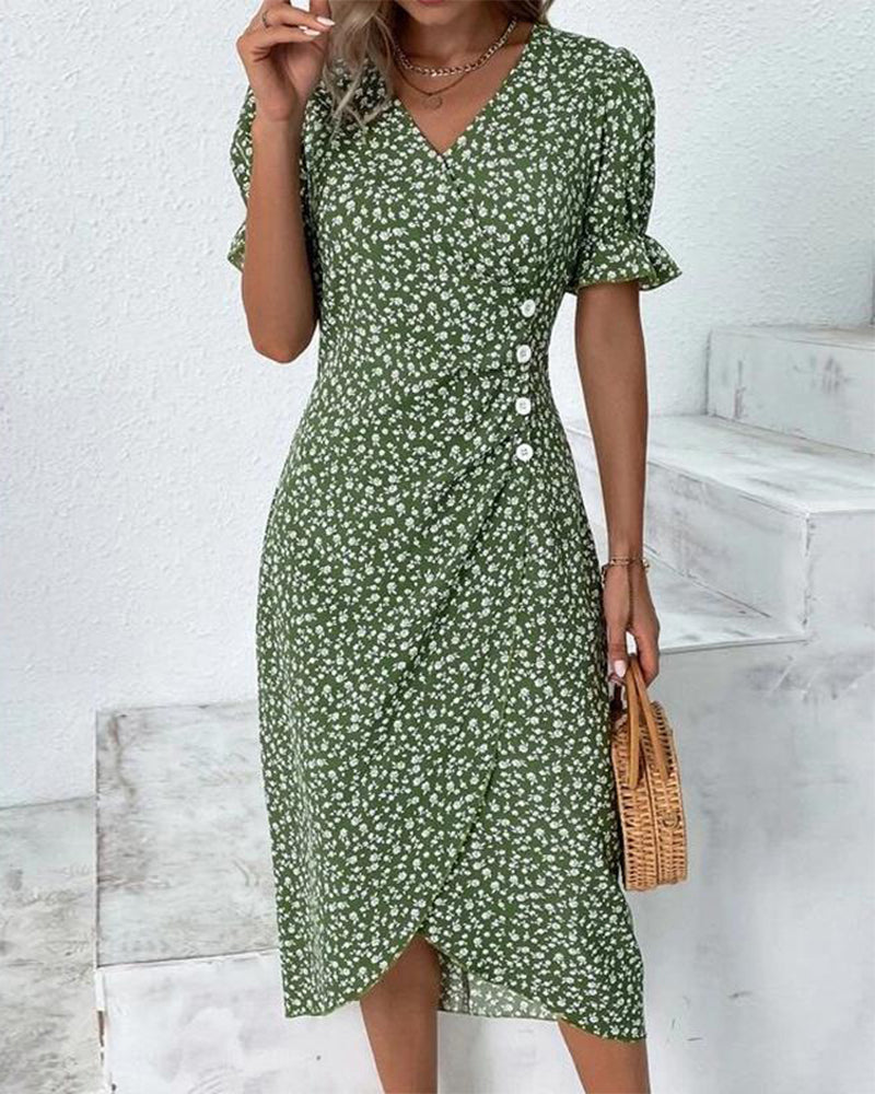 Alexis - Geblümtes Kleid mit Bauchbedeckung