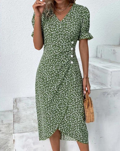 Alexis - Geblümtes Kleid mit Bauchbedeckung