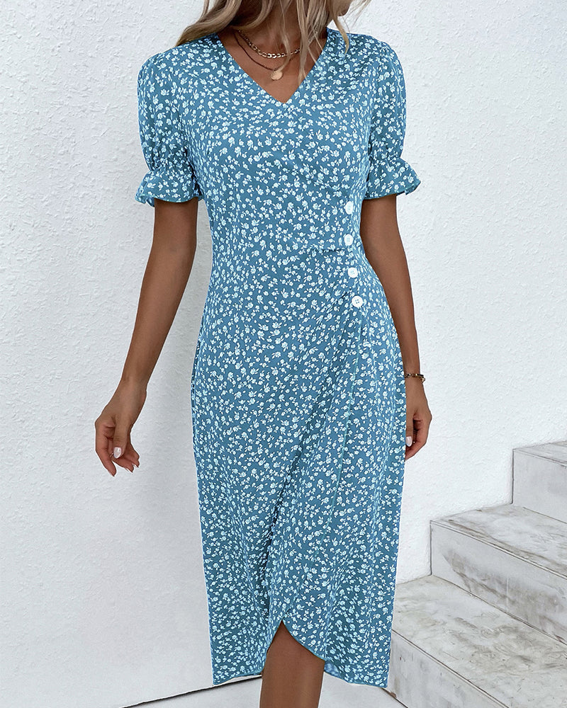 Alexis - Geblümtes Kleid mit Bauchbedeckung