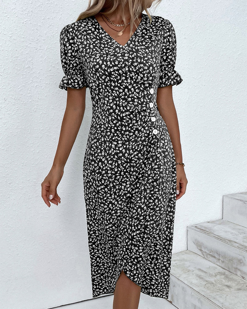 Alexis - Geblümtes Kleid mit Bauchbedeckung