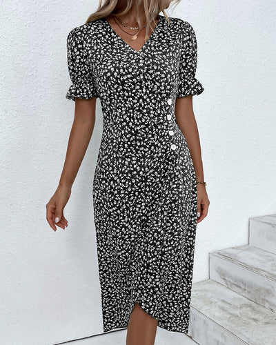 Alexis - Geblümtes Kleid mit Bauchbedeckung