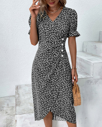 Alexis - Geblümtes Kleid mit Bauchbedeckung