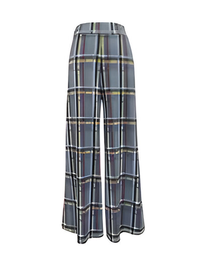 Carina | Women'S Fashion Karierte Hosen mit weitem Bein