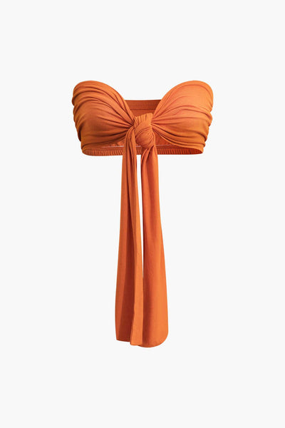 Lara | Elegantes Zweiteiler-Set mit Schleifen-Bandeau & Weitbein-Hose