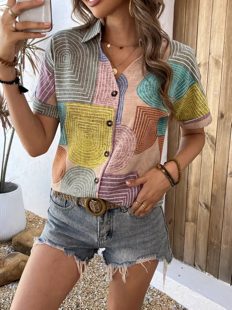 Sophia |  Lässige Bluse mit Knopfleiste