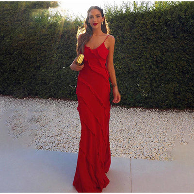 Yrsa | Elegantes langes Kleid mit Rüschen
