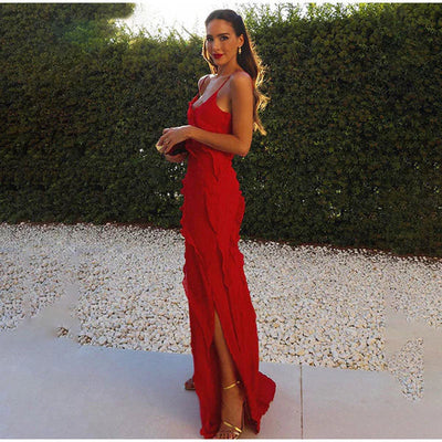 Yrsa | Elegantes langes Kleid mit Rüschen