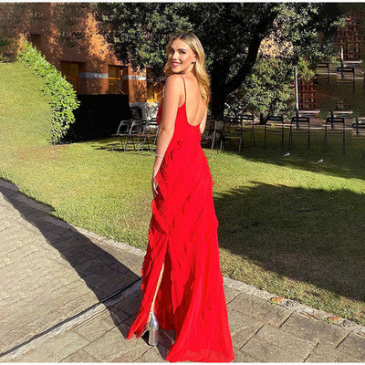 Yrsa | Elegantes langes Kleid mit Rüschen