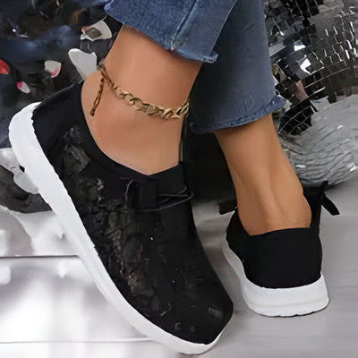 Mia | Damen Mode Spitze Turnschuhe