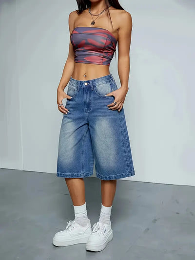 Laura | Mühelos schicke High-Waisted Denim-Shorts