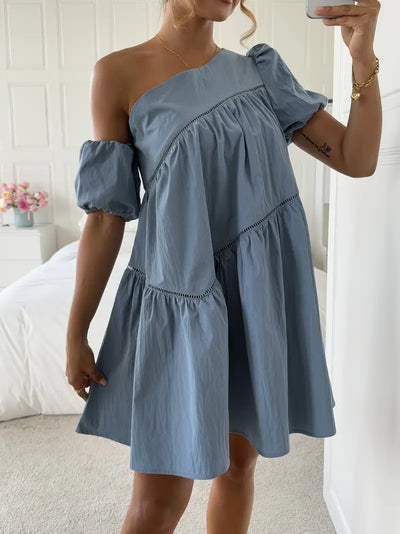 Saoirse | Elegantes schulterfreies Rüschenkleid für Damen