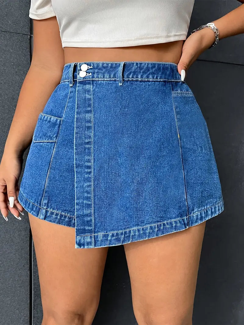 Irene | Mühelos stylische High-Waisted Slimming Denim-Shorts