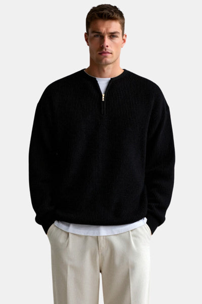 Klassischer Strickpullover mit Reißverschluss – Zeitlos & Komfortabel