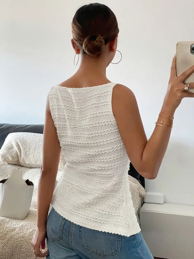 Miriam | Elegante ärmellose Bluse mit quadratischem Kragen