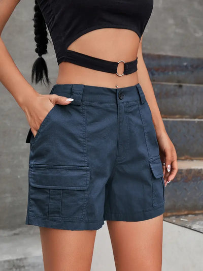 Emy | Damen Cargo-Shorts mit hoher Taille