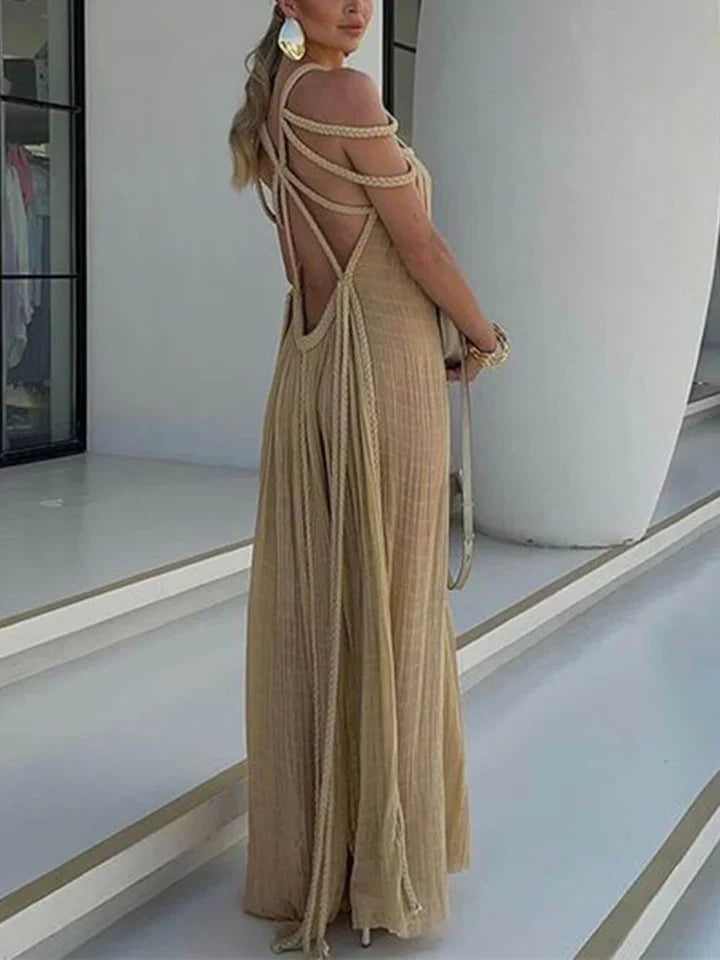 Abendkleid für Damen - Langes Cocktailkleid mit Cut-Out-Schultern