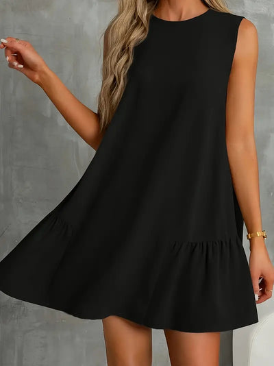 Annabelle | Stilvolles schwarzes A-Linien Sommerkleid