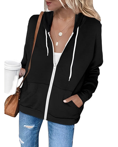 Alicia - Ein leichter Kapuzenpulli mit Reißverschluss und praktischen Taschen