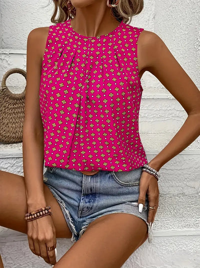 Magdalena | Bedrucktes Tank-Top mit Rundhalsausschnitt