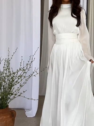 Corisande | Stylisches Maxikleid mit Bindegürtel