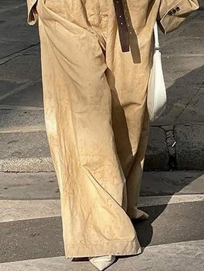 WW | neue Damenmode Overall ohne Kragen und lange Ärmel