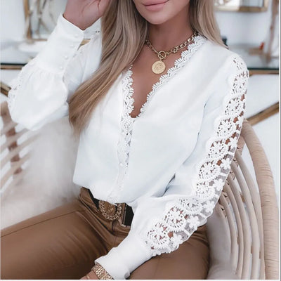 Hazel | Elegante weiße Damenbluse