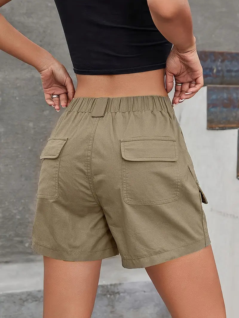Emy | Damen Cargo-Shorts mit hoher Taille