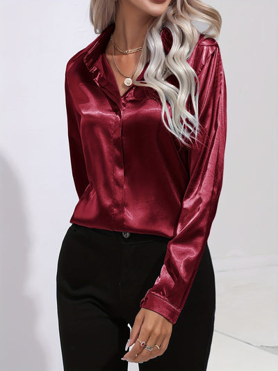 Chiara |  Schicke Herbst Elegante Satinbluse für Frauen