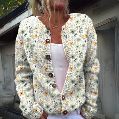 WW | Blumenmuster Strickjacke