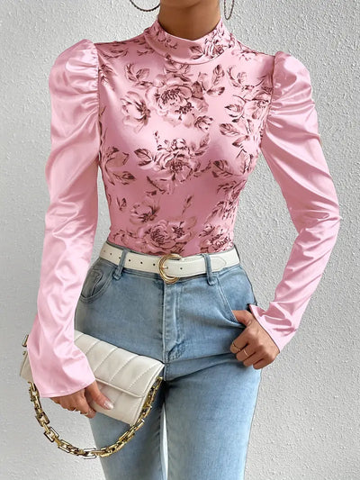 Susan | Elegantes Floral-Top mit Laternenärmeln