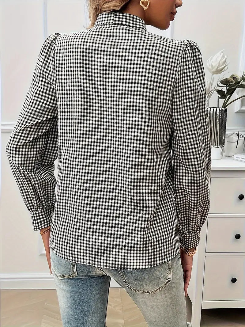 Mariel | Elegante Karobluse mit Schleifendetail