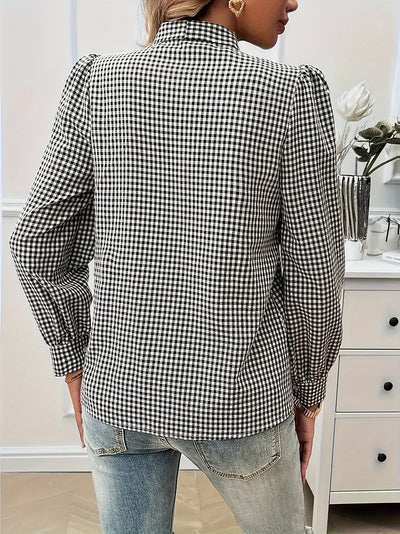 Mariel | Elegante Karobluse mit Schleifendetail
