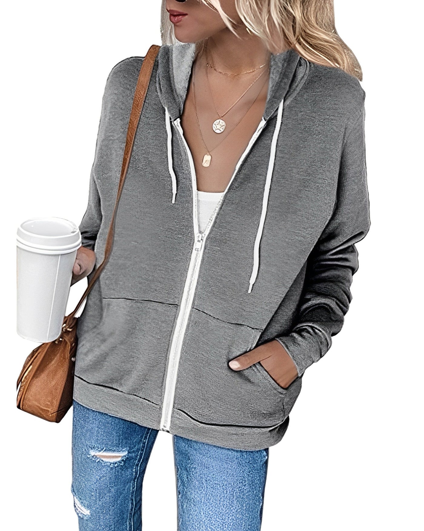 Alicia - Ein leichter Kapuzenpulli mit Reißverschluss und praktischen Taschen