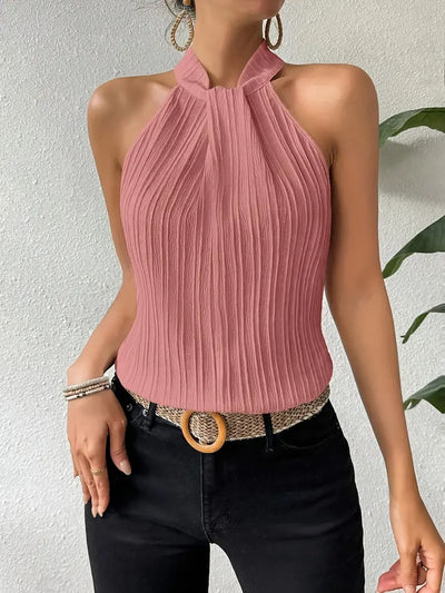Sylvie | Elegantes zweifarbiges ärmelloses Trägertop für Frauen