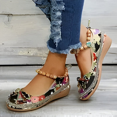 Jasmine | Flache Schuhe mit Blumenmuster für Frauen