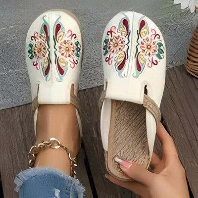 Milan | Boho-Chic Gestickte Blumen Espadrille Flats für Frauen