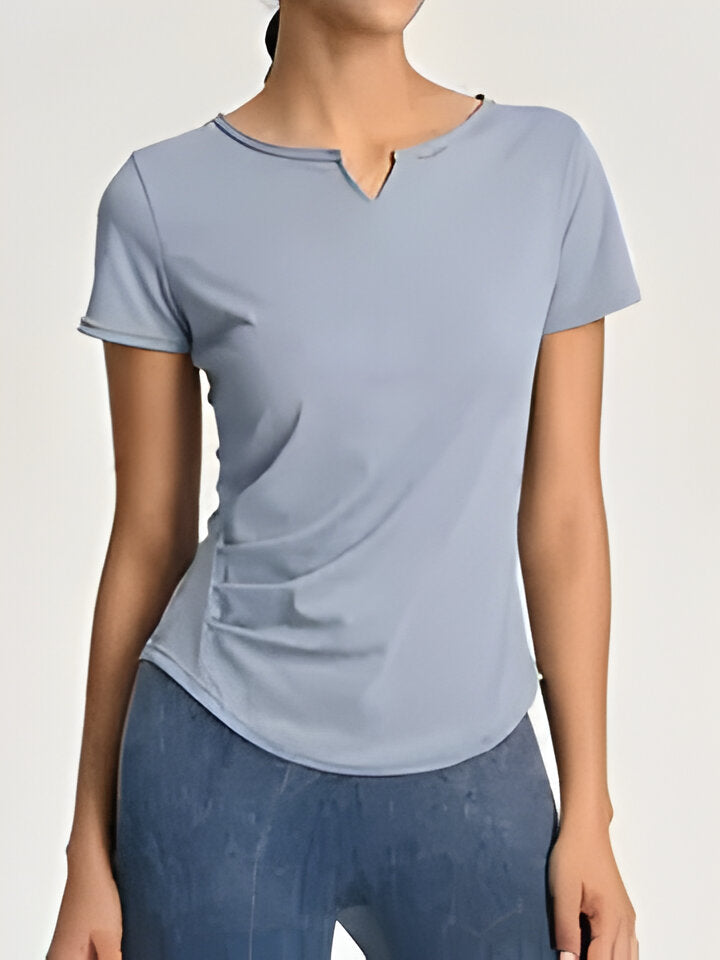 Ashley | Kurzärmeliges Yoga T-Shirt mit V-Ausschnitt für Frauen