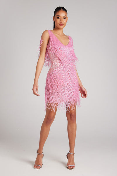 Avelena | Schimmer Fransenkleid