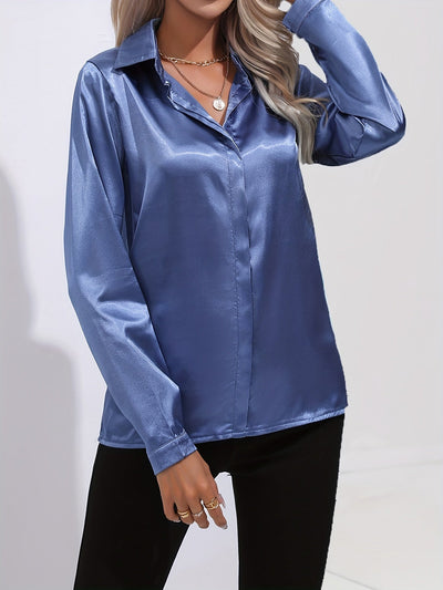 Chiara |  Schicke Herbst Elegante Satinbluse für Frauen