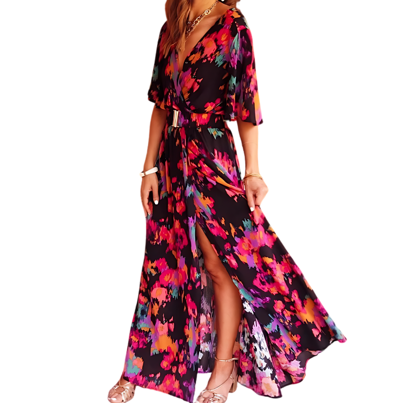Selina | Sommerliches Wickel-Maxikleid