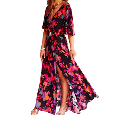 Selina | Sommerliches Wickel-Maxikleid