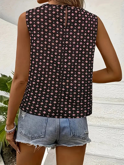 Magdalena | Bedrucktes Tank-Top mit Rundhalsausschnitt