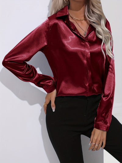 Chiara |  Schicke Herbst Elegante Satinbluse für Frauen