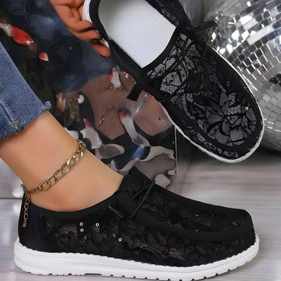 Mia | Damen Mode Spitze Turnschuhe