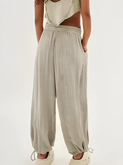Madeline | Women'S Casual Solide Farbe Weites Bein Hosen