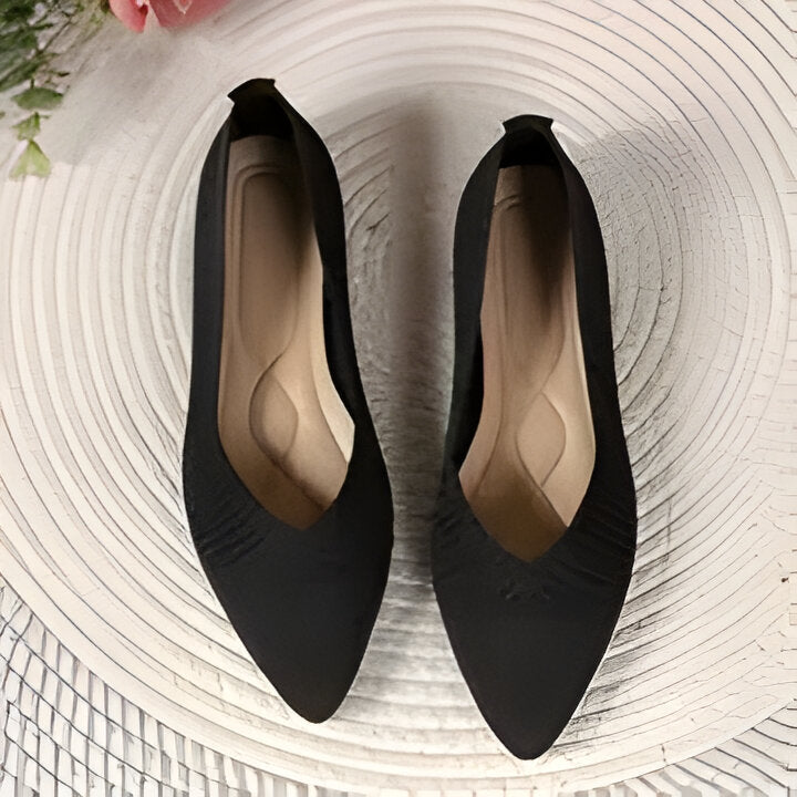 Charmaine | Damen Mode flache Schuhe, Casual Pointed Toe Knit Flats