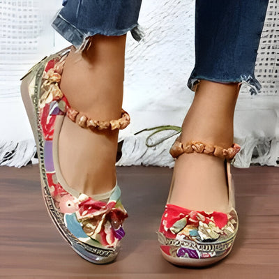 Jasmine | Flache Schuhe mit Blumenmuster für Frauen
