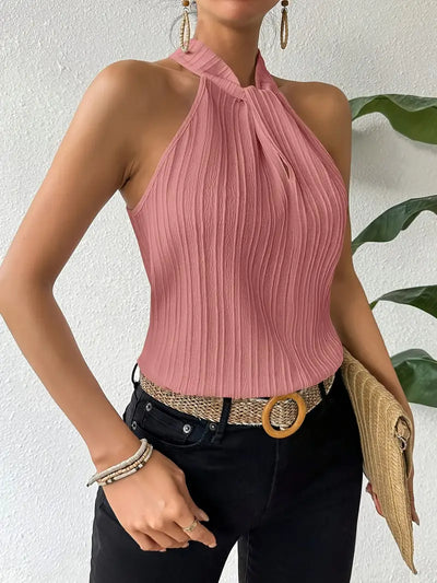 Sylvie | Elegantes zweifarbiges ärmelloses Trägertop für Frauen