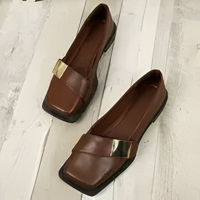 Marianne | Elegante Damen Slipper mit quadratischer Zehe und großer Schnalle