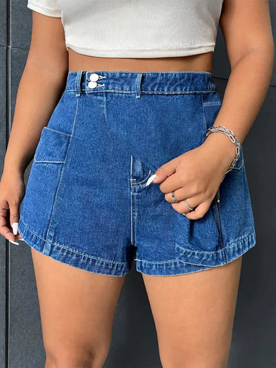 Irene | Mühelos stylische High-Waisted Slimming Denim-Shorts